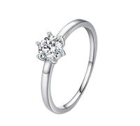 Wycian Stacking Rings for Women Rose Gold Engagement Ring 9K Au375 Size P 1/2 White Round 1mm Moissanite Stackable for Sister Classic