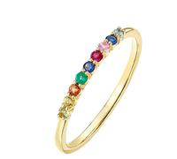 Wycian The Promise Ring 9K Gold Rings for Women Sapphire with Colorful Gemstone Size I 1/2 Solid Not Plated Upgrade 3.0 for Ladies Birthday Jewelry
