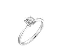 Wycian The Promise Ring Platinum Ring Women White Gold with 4 Prong Diamond 0.4CT Size I 1/2 Solid Not Plated Fashion for Ladies Anniversary Jewelry
