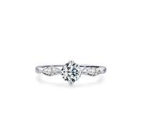 Wycian The Promise Ring Sterling Silver Rings for Women S925 1.7mm Cubic-Zirconia Simple Three-Stone Size P 1/2 Gifts for Ladies Mother Popular