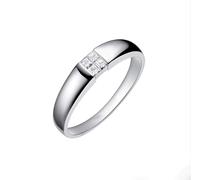 Wycian The Ring for Men Diamond Engagement Rings for Women 18K White Gold Silver with 0.2CT Diamond Size L 1/2 Solid Not Plated Upgrade 3.0 for Ladies Graduation