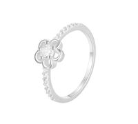 Wycian Unique Engagement Ring 14K White Gold Filled Ring Au585 Size O 1/2 Round 3X3mm Moissanite Stackable for Aunt Classic
