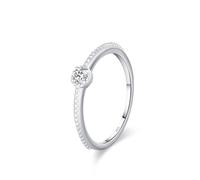 Wycian Unique Rings Aaaaa Cubic Zirconia Ring 925 Sterling Silver 1.2mm Small White Zircon Size R 1/2 Gifts for Ladies Mother Premium