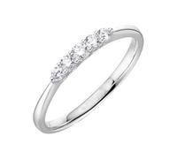 Wycian Unique Rings Platinum 950 Ring Silver with 0.03CT Diamond Size Q 1/2 Solid Not Plated Elegant for Aunt Graduation Jewelry