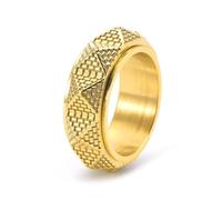 Wycian Unique Wedding Bands for Men Rotatable Pyramid 9mm, Stainless Steel Size L 1/2-Z