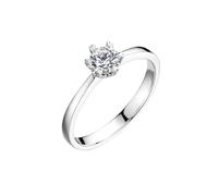 Wycian Vintage Engagement Rings Diamond Ring All Around Band 18K White Gold Heart Prong with 0.5CT Round Diamond Size L 1/2 Solid Not Plated Fashion for Sister Anniversary