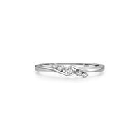 Wycian Vintage Engagement Rings for Women Crystal Rings for Women 925 Sterling Silver 1.4mm Interlaced Lines with Zircon Size N 1/2 Gifts for Ladies Modern