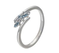 Wycian Wedding Anniversary Rings for Wife Platinum 950 M 1/2, Twisted Design with Topaz Birthday Rings for Women