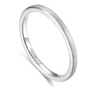 Wycian Wedding Band for Her Tungsten Steel, 50th Wedding Anniversary Rings for Women Matte Thin 2 mm in Silver Size S 1/2, No Gemstone