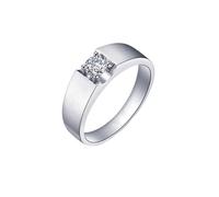 Wycian Wedding Band for Man Diamond Solitaire Engagement Ring 9K White Gold Silver with 0.4CT Diamond Size U 1/2 Solid Not Plated Upgrade 3.0 for Wife Graduation