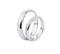 Wycian Wedding Bands for Men Real Silver Rings 18K White Gold Polish Size Z Solid Not Plated Modern for Ladies Christmas Jewelry