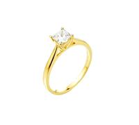 Wycian Wedding Rings Expensive Diamond Solitaire Engagement Ring 18K Yellow Gold Princess Cut Diamond 0.5CT Size S 1/2 Solid Not Plated Fashion for Sister Wedding