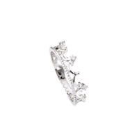 Wycian Wedding Rings Princess Cut Diamond Solitaire Ring 9K White Gold Silver with 0.03CT Diamond Size R 1/2 Solid Not Plated Popular for Sister Mothers Day