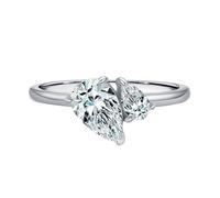 Wycian Woman Rings Cute Gold Rings 14K Au585 Size P 1/2 Blue Pear 2mm Lab Created Sapphire Stackable for Aunt Fashion