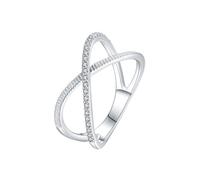 Wycian Women Rings Personalize, Cross Ring Sterling Silver for Her Cubic Zirconia Size N 1/2