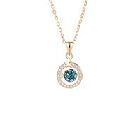 Wycian Womens Necklaces with Green Moissanite, 14K Gold Necklace for Women Floating Setting Star 14K Rose Gold, 40+5 cm/15.7+1.9 inch