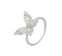 Wycian Women's Wedding Bands White Gold 18K White Gold O 1/2, Butterfly with Pear Shape Moissanite Wedding Anniversary Rings for Wife