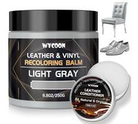 WYCOON Leather Recoloruing Balm with Conditioner, Leather Repair kit for Furniture, Leather Paint & Dye, Colour Restorer, Leather Stain Remover for Faded & Scratched Leather-Light Gray