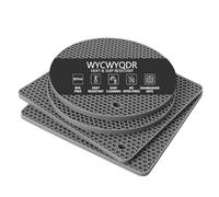 WYCWYQDR Silicone Trivet Set for Dining Table, 4 Pcs Heat Resistant Hot Pads, Non Slip Table Mats for Hot Dishes & Serving Bowls, 2 Square + 2 Round (Grey)