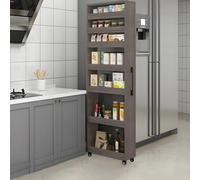 WYCXZJM Slim Storage Cart,7 Tier Standing-Shelf with Wheels,Rolling Spice Rack Next to Fridge Slim,Kitchen Rolling Cart,Narrow Storage Cabinet,for Kitchen, Dining Room