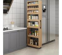 WYCXZJM Slim Storage Cart,7 Tier Standing-Shelf with Wheels,Rolling Spice Rack Next to Fridge Slim,Kitchen Rolling Cart,Narrow Storage Cabinet,for Kitchen, Dining Room