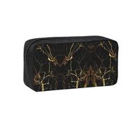 WYCZHY 3D Stylish Gold Marbling Texture Printed Big Capacity Pencil Pouch, Lightweight Fabric Pen Bag, Organizer for Adult College