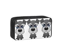 WYCZHY Adorable Schnauzer Printed Big Capacity Pencil Pouch, Lightweight Fabric Pen Bag, Organizer for Adult College