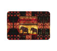 WYCZHY African Elephant Patchwork Printing Diatomaceous Bath Mat,Non-Slip 23.6 X 15.7 Inch Mat,Easy To Store,Bath Mats For Bath Kitchen