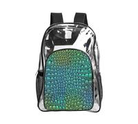 WYCZHY Alligator Skin Printed Heavy Duty Clear Bookbag, Reinforced See Through Bag for Beach Outdoor Sports Travel