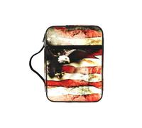 WYCZHY American Flag Fly Eagle Waterproof Bible Carrying Case with Smooth Zippers Large Capacity Storage Bag for Bible Study Supplies