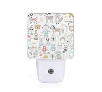 WYCZHY Animal Rabbit Fox Dee Led Night Lights Plug Into Wall Dusk to Dawn Sensor Nightlights for Room Decor Smart Home