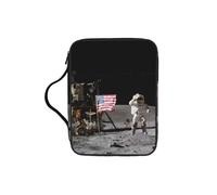 WYCZHY Astronaut on The Moon Waterproof Bible Carrying Case with Smooth Zippers Large Capacity Storage Bag for Bible Study Supplies