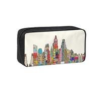 WYCZHY Austin Texas Printed Big Capacity Pencil Pouch, Lightweight Fabric Pen Bag, Organizer for Adult College