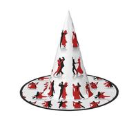 WYCZHY Ballroom Dance Printing 13 Inches Tall Foldable Halloween Hat, Oxford Cloth Halloween Cap For Carnivals