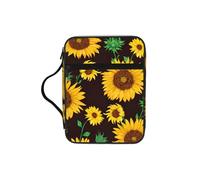 WYCZHY Beautiful Sunflower Waterproof Bible Carrying Case with Smooth Zippers Large Capacity Storage Bag for Bible Study Supplies