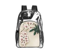 WYCZHY Bell orchid Printed Heavy Duty Clear Bookbag, Reinforced See Through Bag for Beach Outdoor Sports Travel