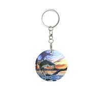WYCZHY Big Fish Printing Key Holder For Compact Key Organizer For Key Chain, Key Ring For Car Fobs Key Chains