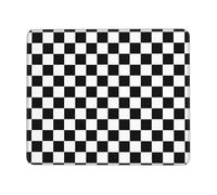 WYCZHY Black and White checkered stripes Enhanced Control Mouse Pad with Lock Stitch Edge Large Thick Non-Slip Desk Mat for Office Task
