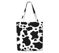 WYCZHY Black And White Cow Print Large Reusable Heavy Duty Tote Bag Pack Available Premium Canvas Reusable Gift Bags Work Shopping