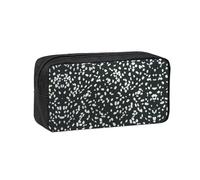 WYCZHY Black and White Leopard Printed Big Capacity Pencil Pouch, Lightweight Fabric Pen Bag, Organizer for Adult College