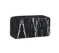 WYCZHY Black and White Marble Printed Big Capacity Pencil Pouch, Lightweight Fabric Pen Bag, Organizer for Adult College