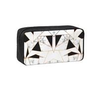 WYCZHY Black and White Marble Texture Printed Big Capacity Pencil Pouch, Lightweight Fabric Pen Bag, Organizer for Adult College