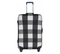WYCZHY Black and White Plaid 1 Printing Large Suitcase Cover, Elastic Suitcase Cover with Zipper, Protects Luggage During Travel