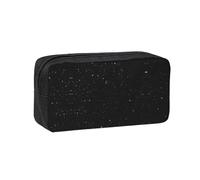 WYCZHY Black Glitter Printed Big Capacity Pencil Pouch, Lightweight Fabric Pen Bag, Organizer for Adult College