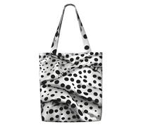 WYCZHY Black Polka Dot Print Large Reusable Heavy Duty Tote Bag Pack Available Premium Canvas Reusable Gift Bags Work Shopping