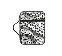 WYCZHY Black Polka Dot Waterproof Bible Carrying Case with Smooth Zippers Large Capacity Storage Bag for Bible Study Supplies