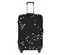 WYCZHY Black Round Dot Pattern Printing Large Suitcase Cover, Elastic Suitcase Cover with Zipper, Protects Luggage During Travel