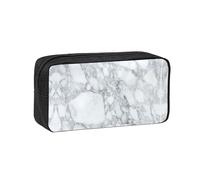 WYCZHY Black Textured Marble Printed Big Capacity Pencil Pouch, Lightweight Fabric Pen Bag, Organizer for Adult College