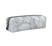 WYCZHY Black Textured Marble Printing Students Leather Pencil Pouch Markers Holder Big Capacity Bag for School for Stationery Tool