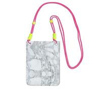 WYCZHY Black Textured Marble Printing Travel Cell Phone Pouch Crossbody Bag With Shoulder Strap For Phone,Walking Passport,Wallet